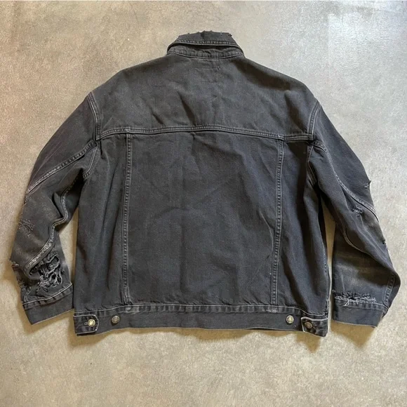 Free People We The Free Black Jean Jacket - Picture 6 of 7